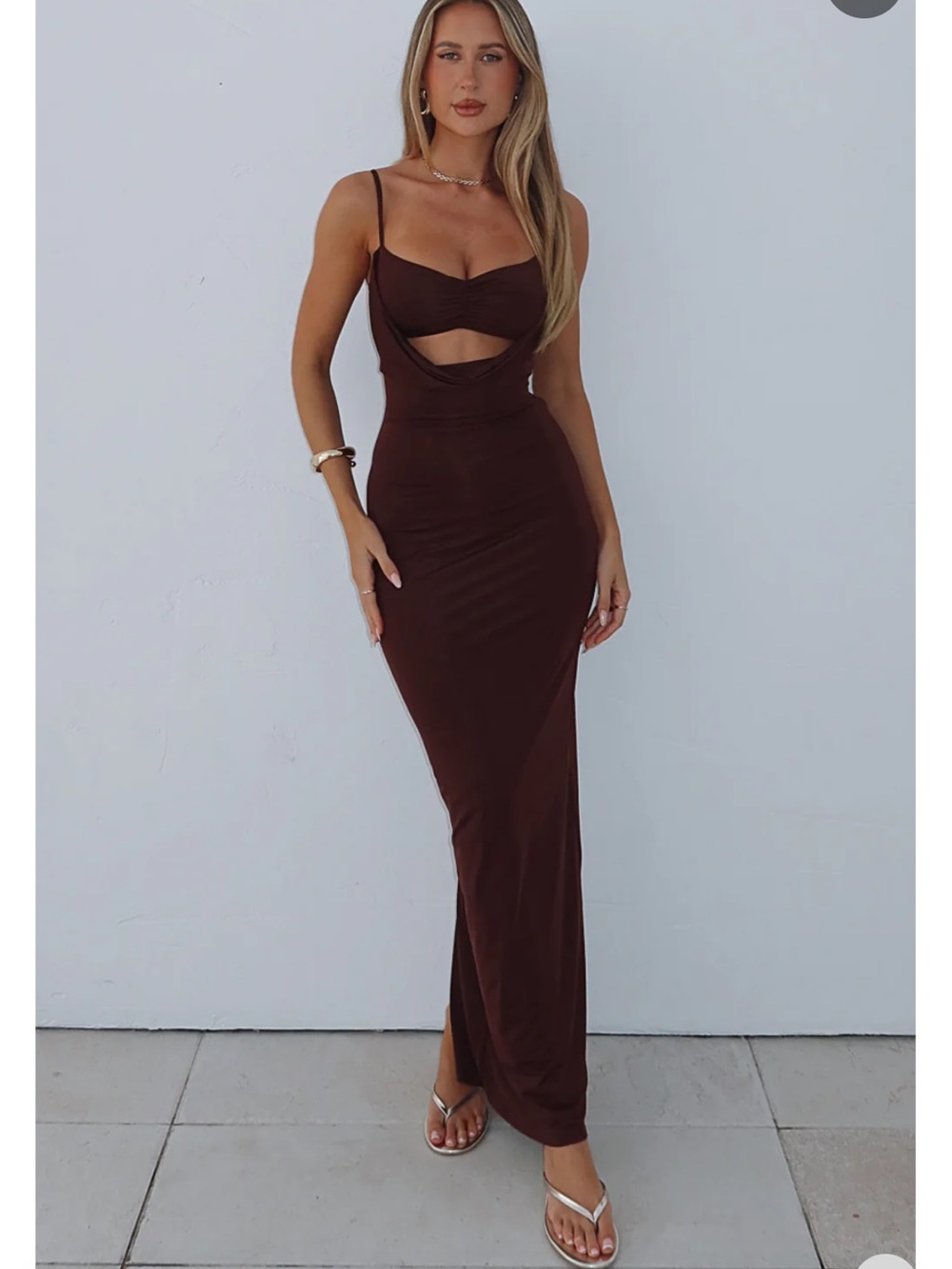 White Fox Boutique Hit The City Maxi Dress Chocolate
